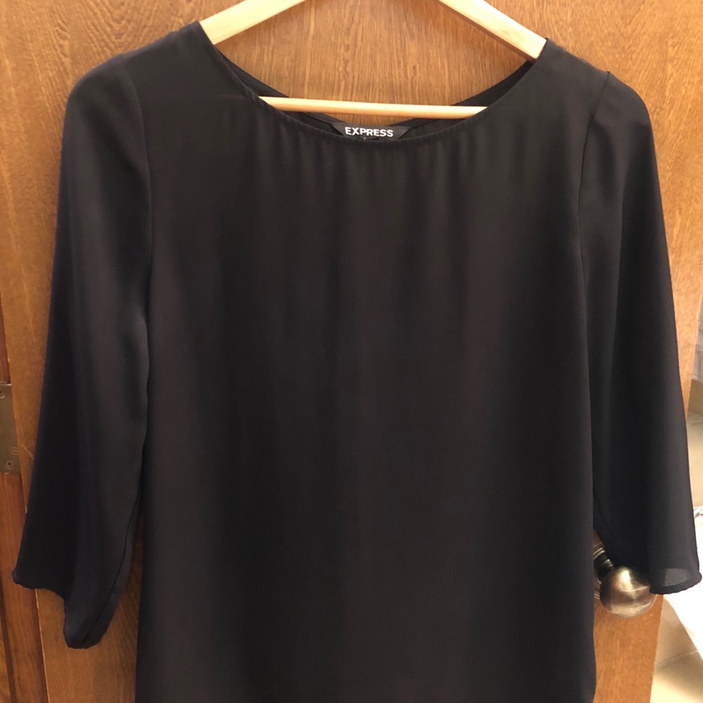 Express Brand Black 3/4 Sleeve Top